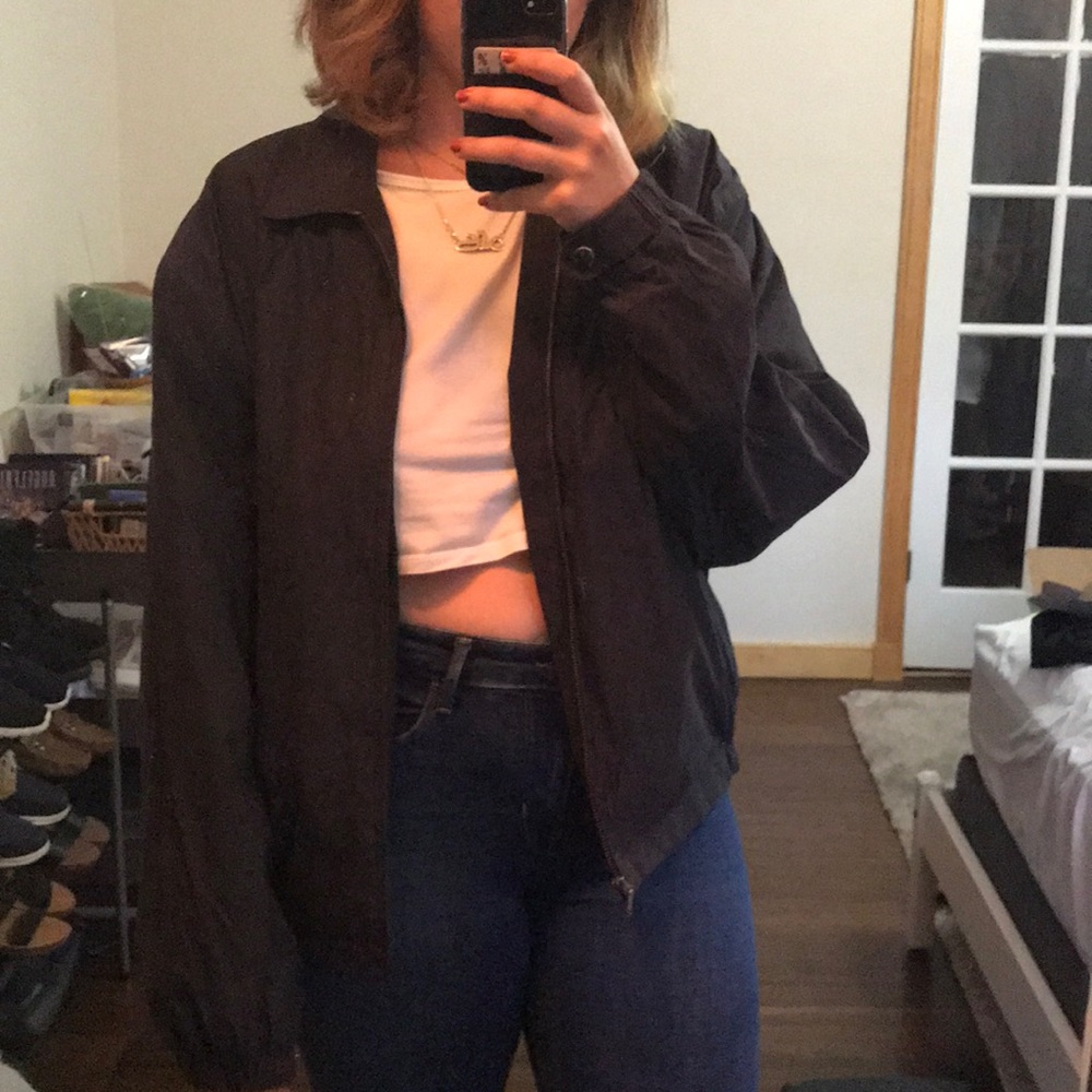 Faux Suede Bomber Jacket